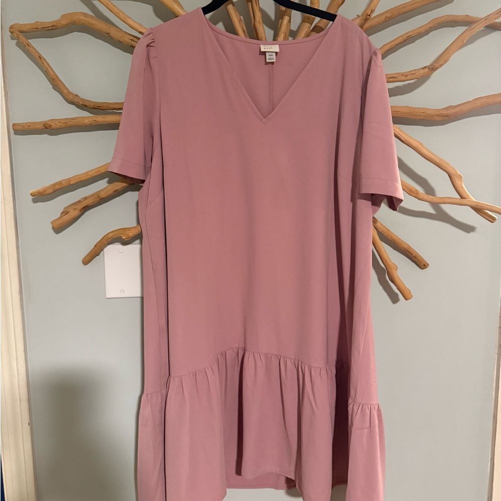Mauve V-Neck Dress
